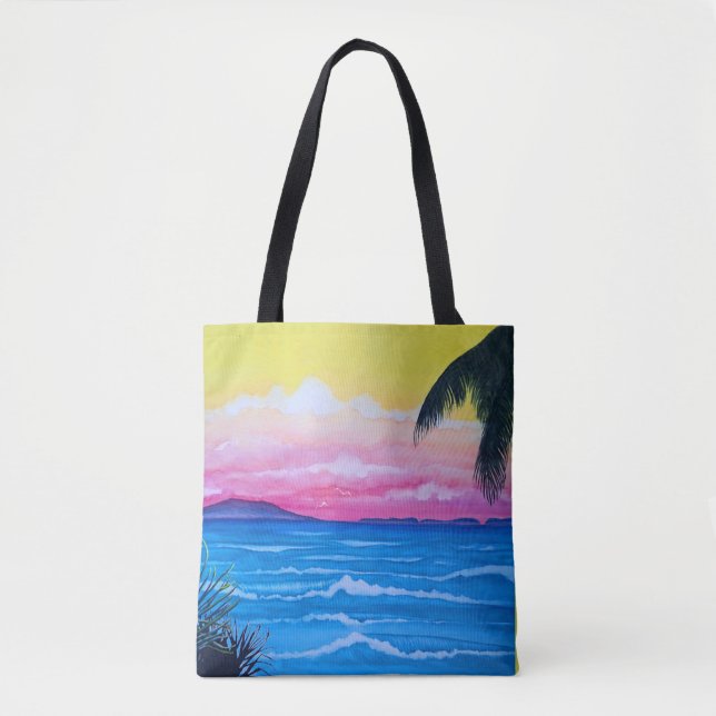 Bolsa Tote Oceano do Pôr do Sol  (Frente)