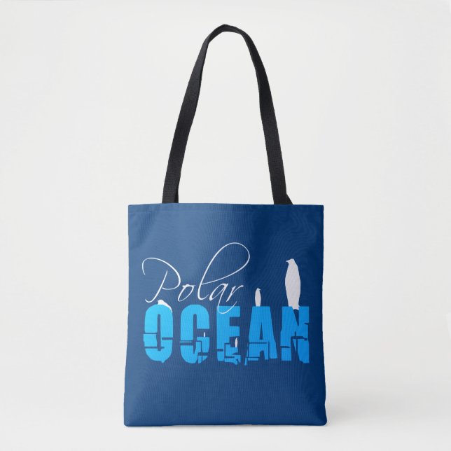 Bolsa Tote Oceano Polar Personalizável (Frente)