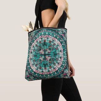Bolsa Tote Oceano Teal do Azulejo Mosaico Boho -