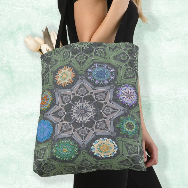 Bolsa Tote Octo Brighteno arabesque Moorish Stone Green (Criador carregado)