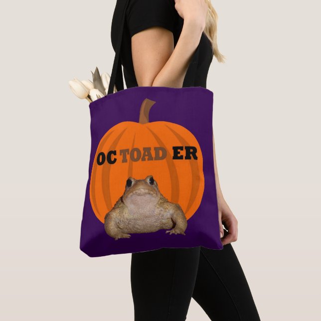 Bolsa Tote Octoader Piada de Halloween com Diversão de Férias (Close Up)