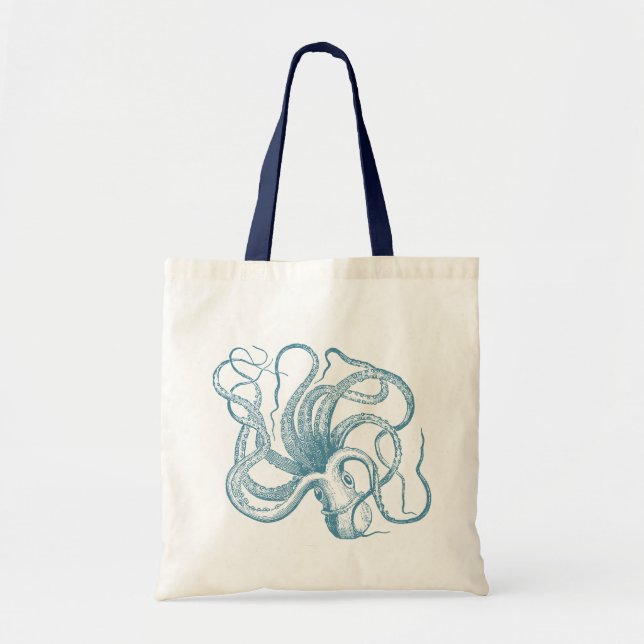 Bolsa Tote Octopus azul (Frente)