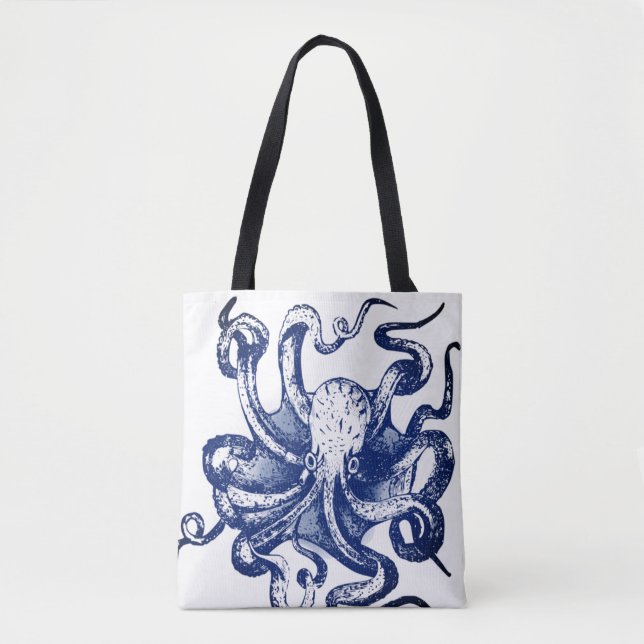 Bolsa Tote Octopus azul (Frente)