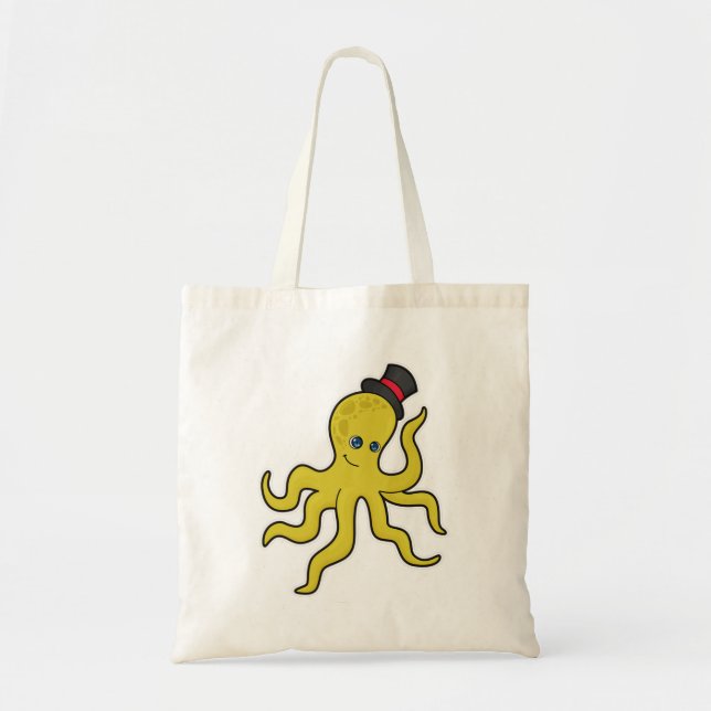 Bolsa Tote Octopus com chapéu (Frente)