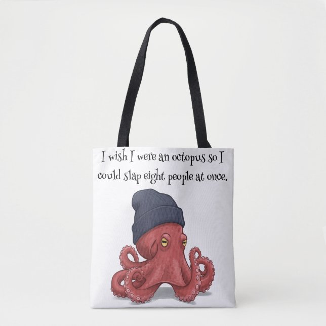 Bolsa Tote Octopus De Fluxo De Tinta: De Forma Artística, Dia (Frente)