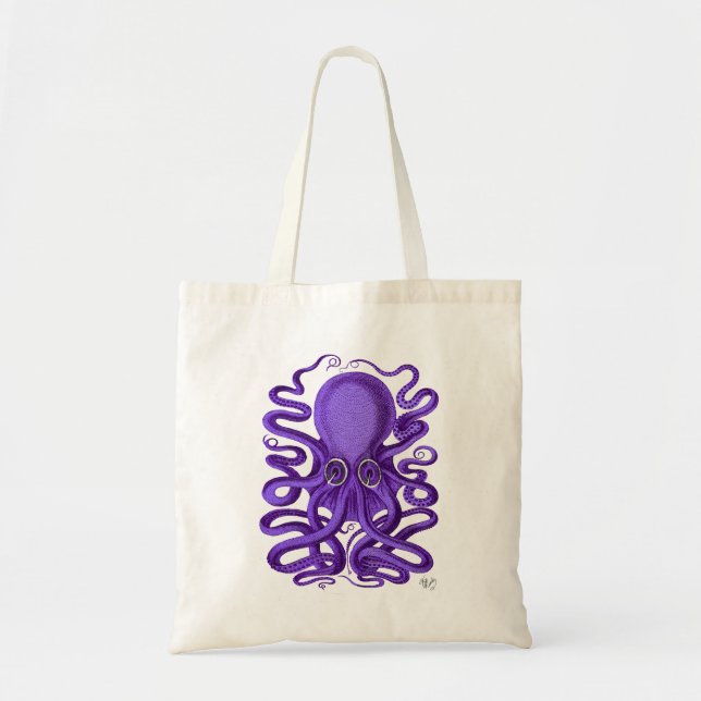 Bolsa Tote Octopus púrpura (Frente)