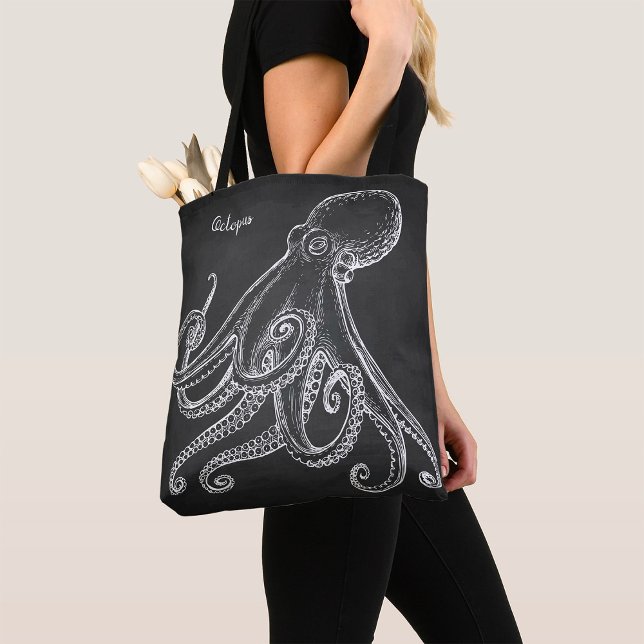 Bolsa Tote Octopus Sketch (Criador carregado)