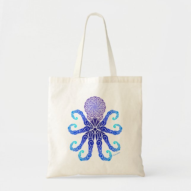 Bolsa Tote Octopus Twilight Blues Tribal (Frente)