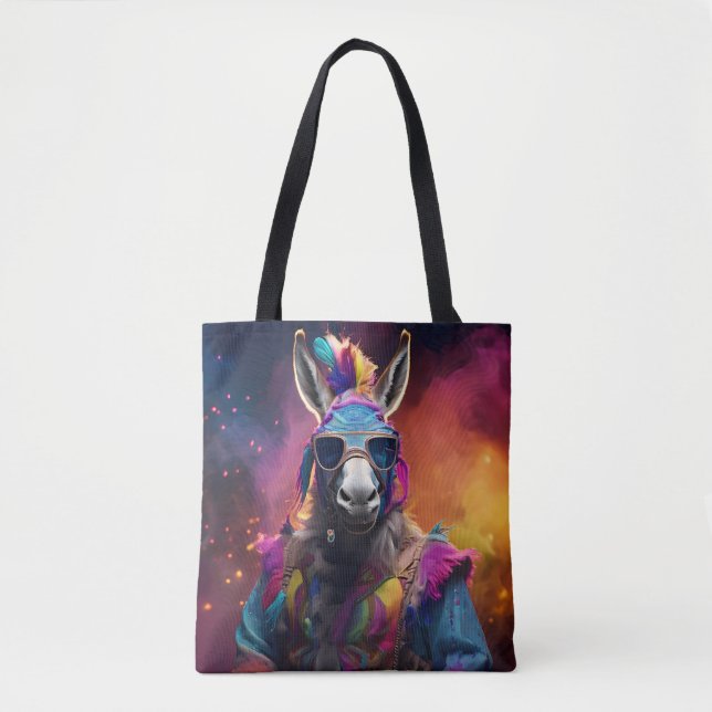 Bolsa Tote Óculos Azuis Funky Donkey (Frente)