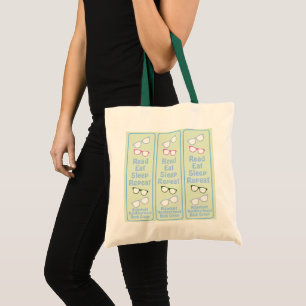 Bolsa Tote Óculos de leitura humorísticos Coma Durma Repita