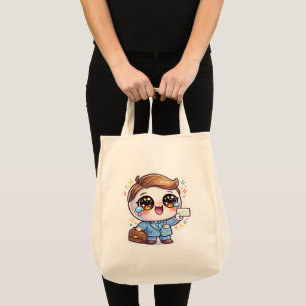 Bolsa Tote Óculos de Médico Kawaii Fofo Terno Mala de Mão