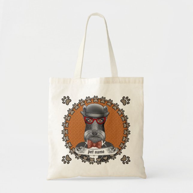 Bolsa Tote Óculos de Schnauzer Idoso (Frente)