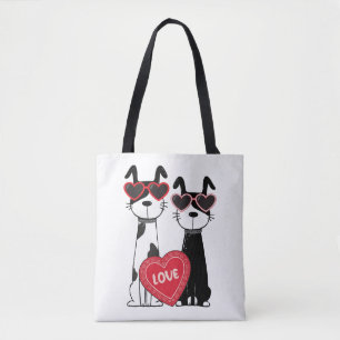 Bolsa Tote Óculos de Sol em Formato de Coração em Cães