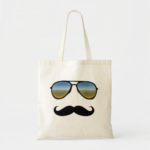Bolsa Tote Óculos de sol retro engraçados com bigode