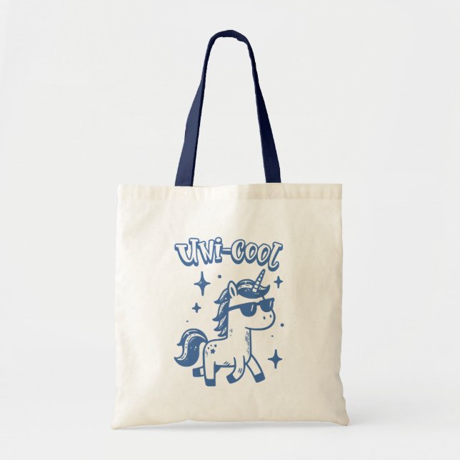 Bolsa Tote Óculos de Sol Unicórnio Uni-Cool (Frente)