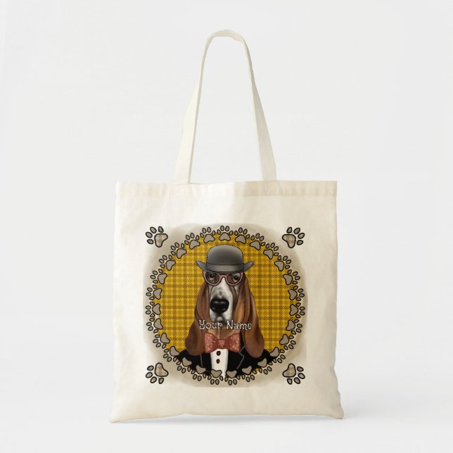 Bolsa Tote Óculos de visto de Caça-Basset (Frente)
