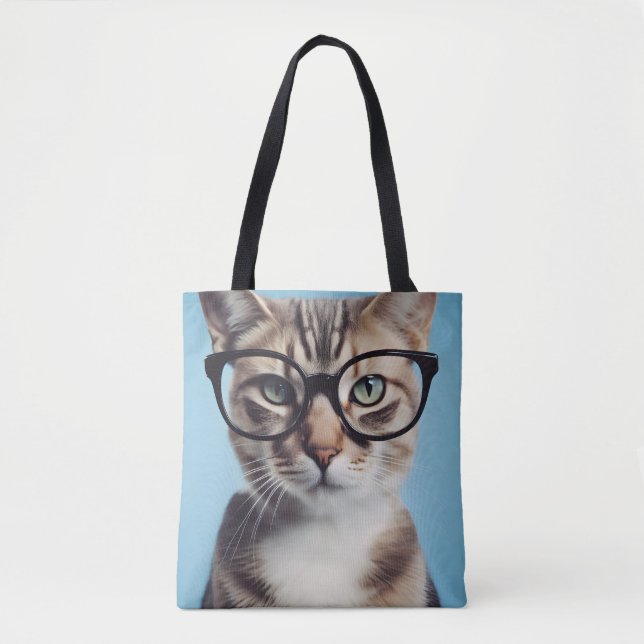 Bolsa Tote Óculos de Visto de Gatos (Frente)