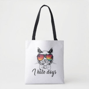 Bolsa Tote Odeio Cães Presentes Engraçados para Gato Amigo