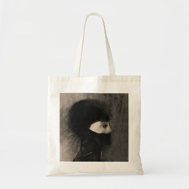 Bolsa Tote Odilon Redon. Armadura. Cara de mulher escura. Sim (Frente)