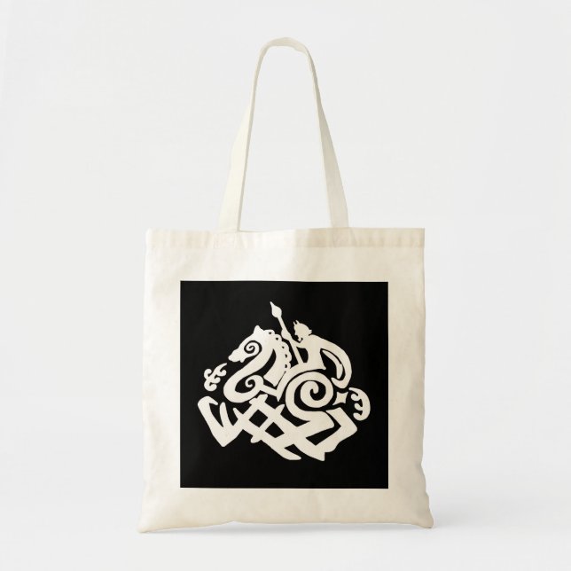 Bolsa Tote Odin branco que monta a sacola de Sleipnir (Frente)