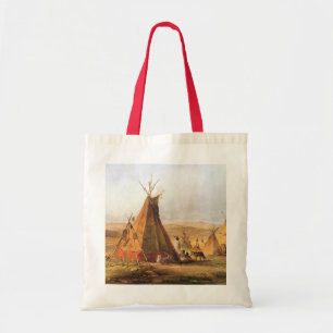 Bolsa Tote Oeste americano do vintage, Teepees na planície