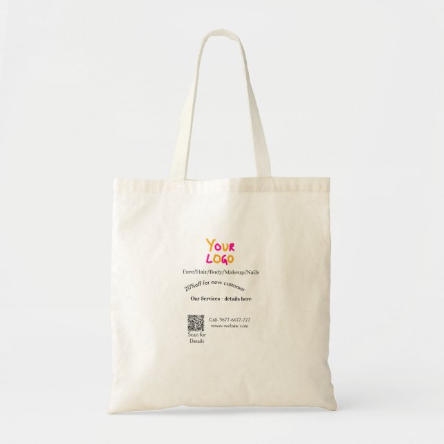 Bolsa Tote oferta de desconto de serviços de salão de massage (Frente)