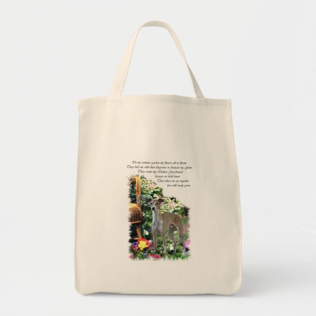 Bolsa Tote Ofertas de Arte em Greyhound Italiano (Frente)
