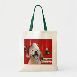 Bolsa Tote Ofertas de Cartões de Natal para Retriever de ouro