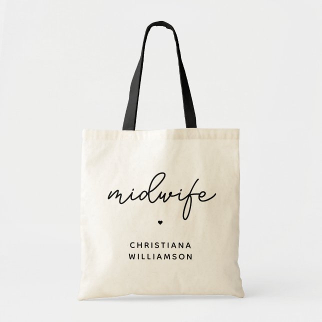 Bolsa Tote Ofertas de Parteira Personalizada de Apreciação de (Frente)