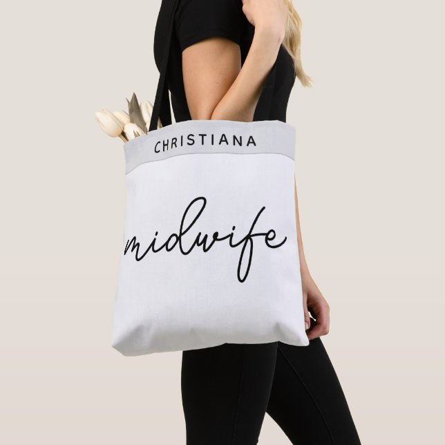 Bolsa Tote Ofertas de Parteira Personalizada de Apreciação de (Close Up)
