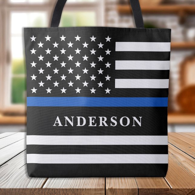 Bolsa Tote Oficial de Polícia Personalizado de Linha Azul Fin (Criador carregado)
