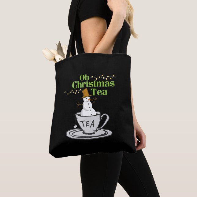 Bolsa Tote Oh Chá de Natal - Feriado do Tea Lover Xmas (Close Up)