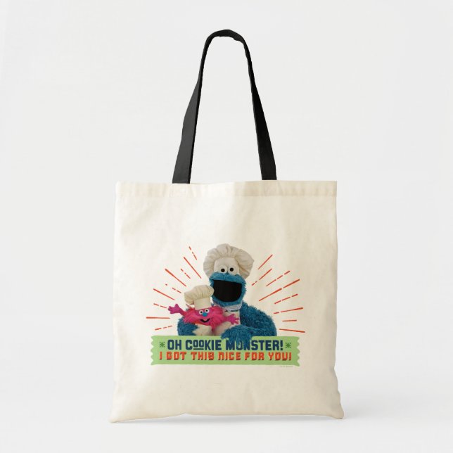 Bolsa Tote Oh Cookie Monster! Eu tenho isso bom para você (Frente)
