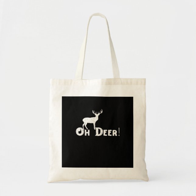 Bolsa Tote Oh Deer Estilo Gráfico Limpo (Frente)