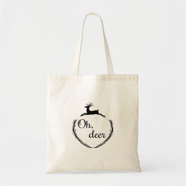 Bolsa Tote Oh Deer Funny Style Design (Frente)