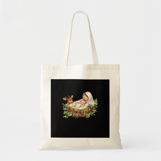 Bolsa Tote Oh Deer Mary Nativity Scene Christmas JesuTote Bag (Frente)