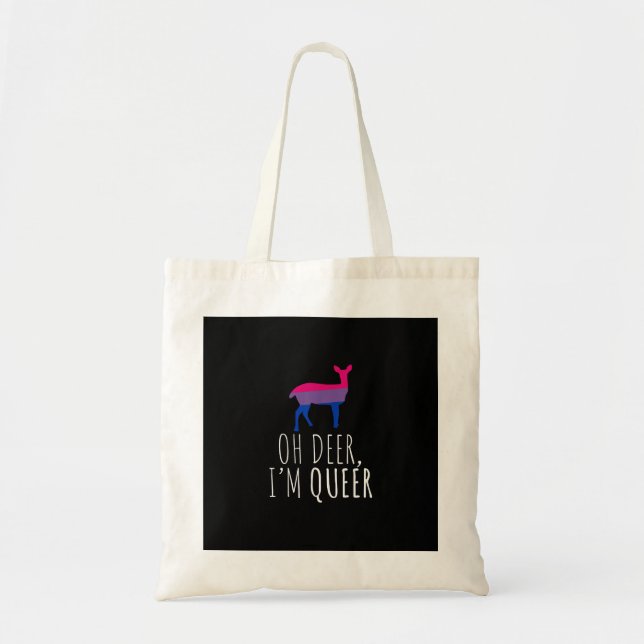 Bolsa Tote Oh Deer Queer Bisexual Pride Gay Lesbian DTote Bag (Frente)