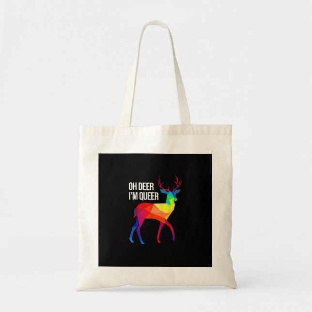 Bolsa Tote Oh Deer Queer LGBT Pride Celebration Design (Frente)