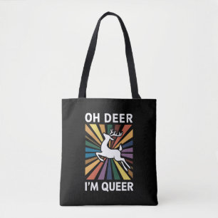 Bolsa Tote Oh veado Eu sou Rainbow LGBT Gay do Orgulho LGBT