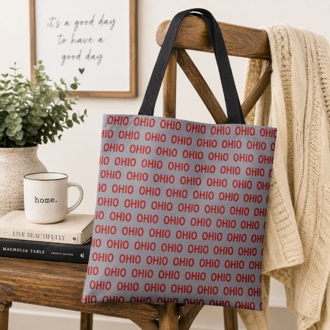 Bolsa Tote Ohio Vermelho e Cinza (Criador carregado)