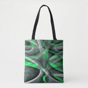 Bolsa Tote Oito Chic Suculento Verde e Cinza Abstrato Pa