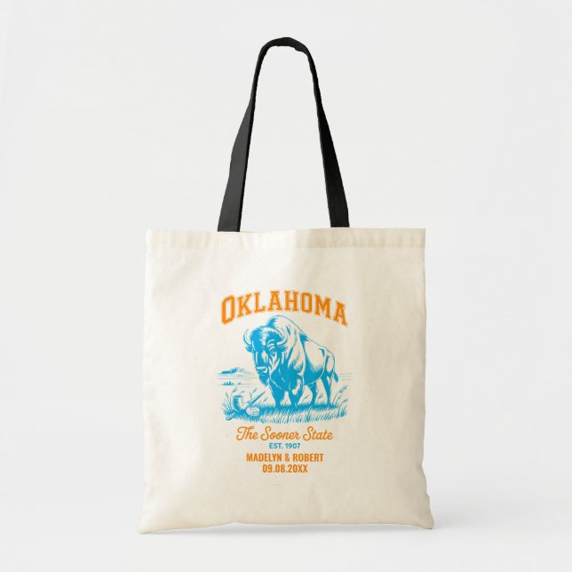 Bolsa Tote Oklahoma Wedding Welcome Bag, State Love (Frente)