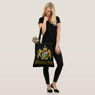 Bolsa Tote Oktoberfest Autêntica Crista da Baviera Dourado Do