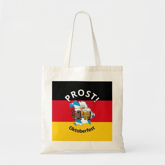 Bolsa Tote OKTOBERFEST Cartoon Beers Alemanha Baviera (Frente)