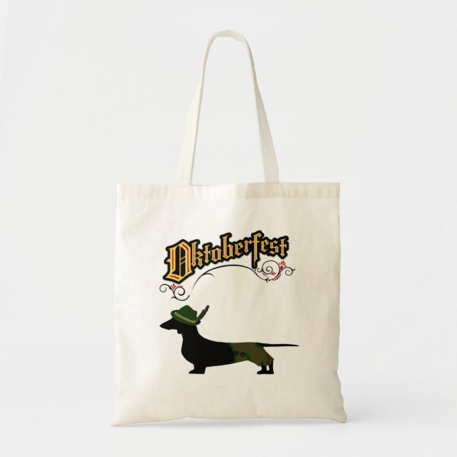 Bolsa Tote Oktoberfest German Dachshund (Frente)