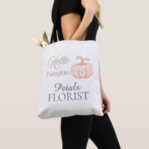 Bolsa Tote Olá Abóbora Florista Cliente Compras Halloween