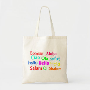 Bolsa Tote olá bonjour ciao salut hallo salam ola shalom