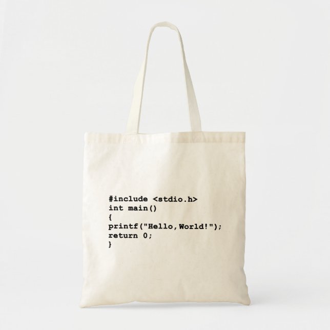 Bolsa Tote Olá! codificação do linguagem de programação do (Frente)
