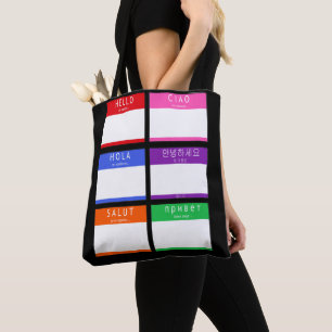 Bolsa Tote Olá Colorida Meu Nome É
