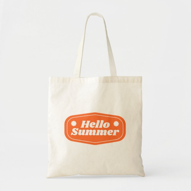 Bolsa Tote Olá, crachás de Verão, saco (Frente)